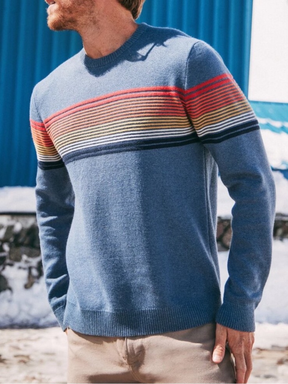 Marine Layer Archive Breck Striped Sweater L